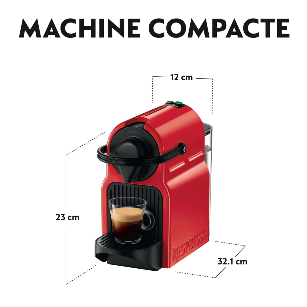 Monero Inissia – Machine à Café à Capsules, Rouge Rubis